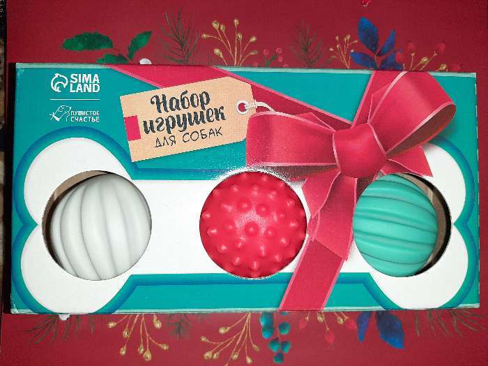 Фотография покупателя товара Набор мячей для собак «Косточка в подарок», 3 мяча - Фото 1