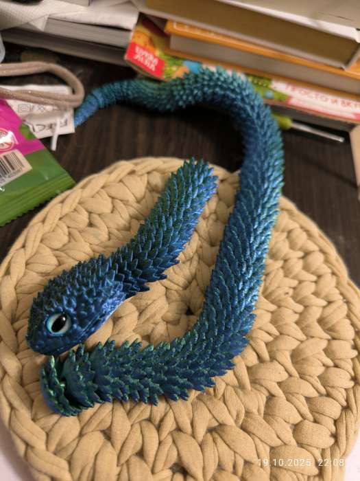 Фотография покупателя товара 3Д - печатная игрушка «Змейка», подвижная, цвет МИКС - Фото 2