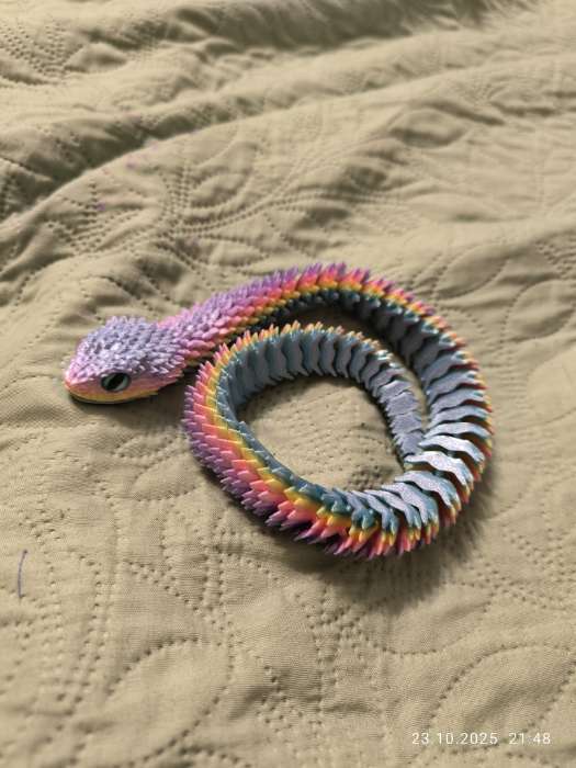 Фотография покупателя товара 3Д - печатная игрушка «Змейка», подвижная, цвет МИКС - Фото 1
