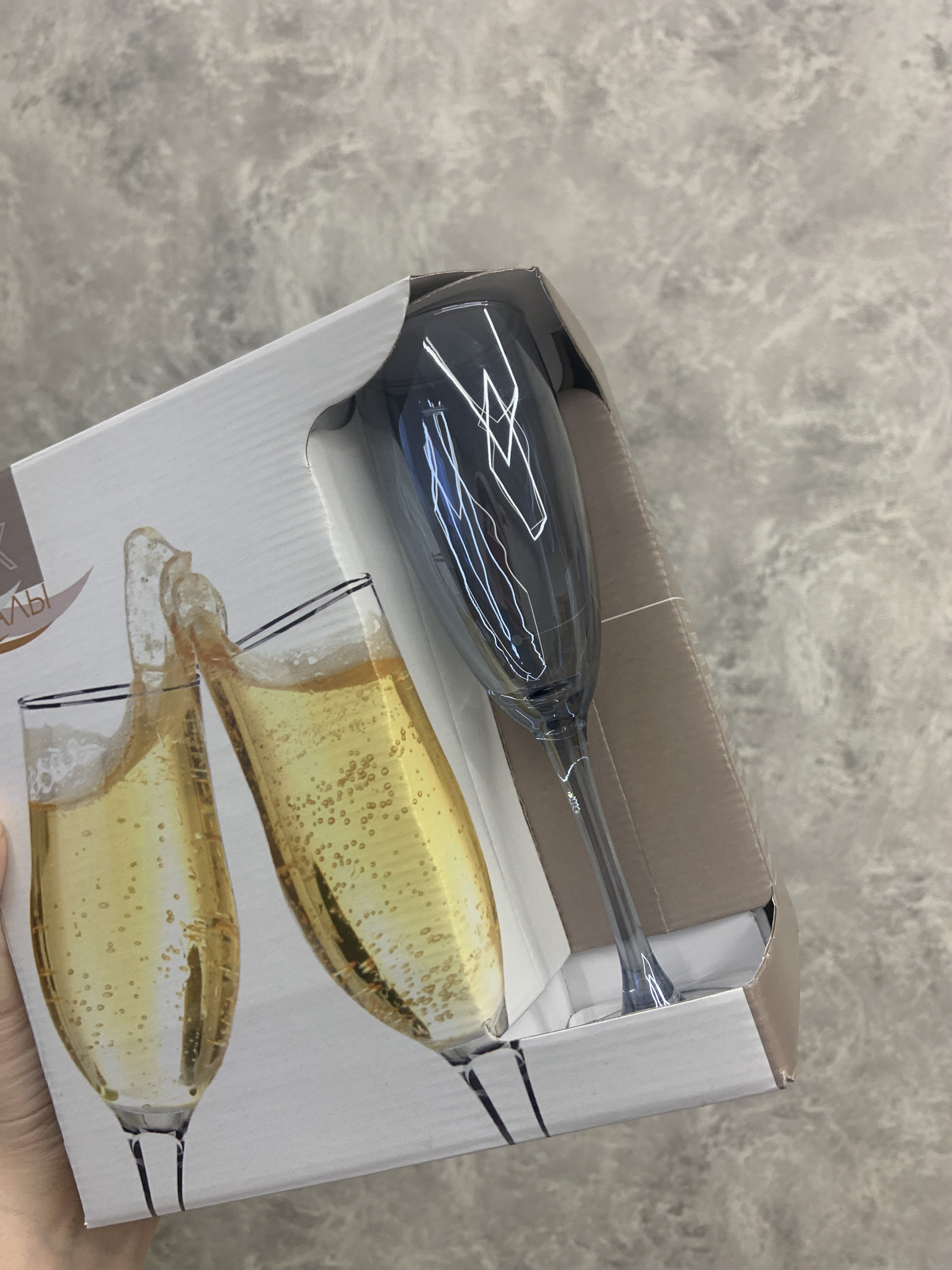 Фотография покупателя товара Набор бокалов для шампанского «Голубое небо», 170 мл, 6 шт, цвет голубой - Фото 1