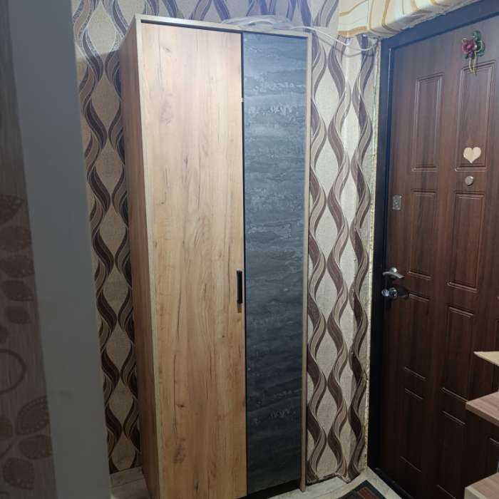 Фотография покупателя товара Шкаф прямой трёхстворчатый «МСП», с зеркалом, 1201×500×2094 мм, цвет дуб золотой/камень - Фото 8