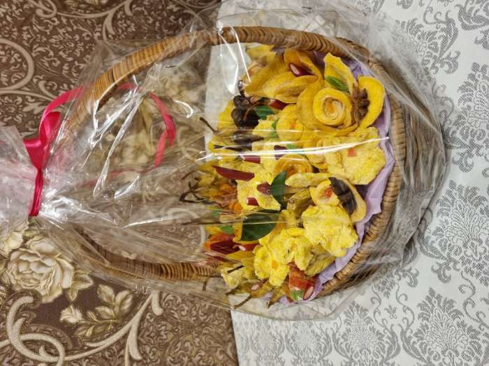 Фотография покупателя товара Корзина плетёная, 29×24×11/34 см, лоза, кукуруза - Фото 2