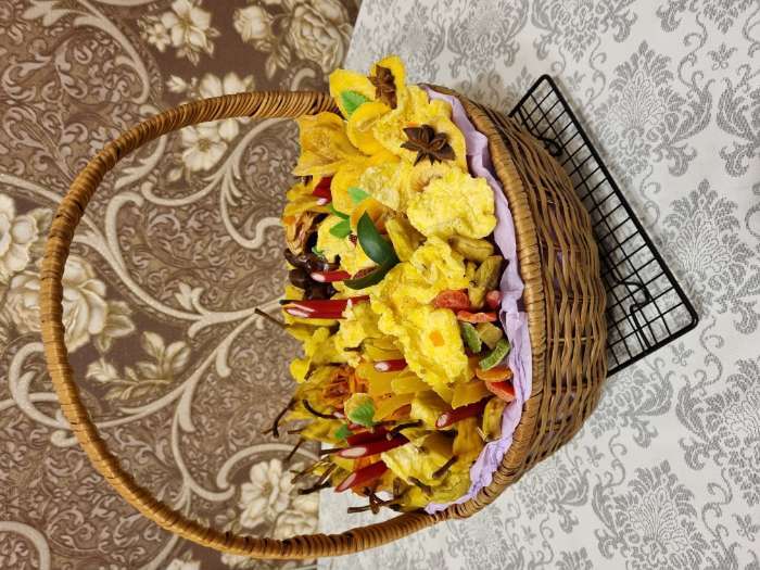 Фотография покупателя товара Корзина плетёная, 29×24×11/34 см, лоза, кукуруза - Фото 4