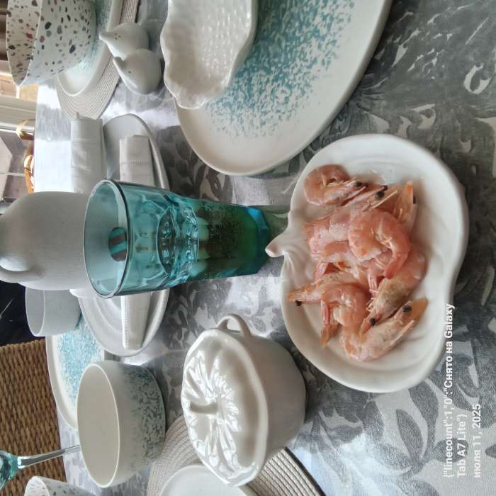 Фотография покупателя товара Десертная тарелка Magistro «Лунный океан», d=22 см, фарфор, белая - Фото 1