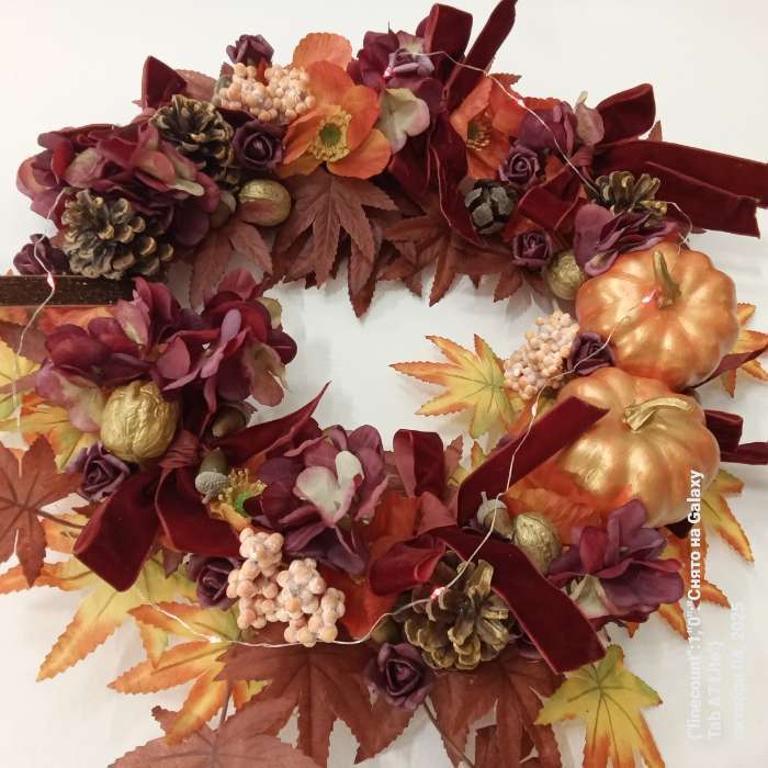 Фотография покупателя товара Декор «Листья на ветке», цвет оранжевый - Фото 3