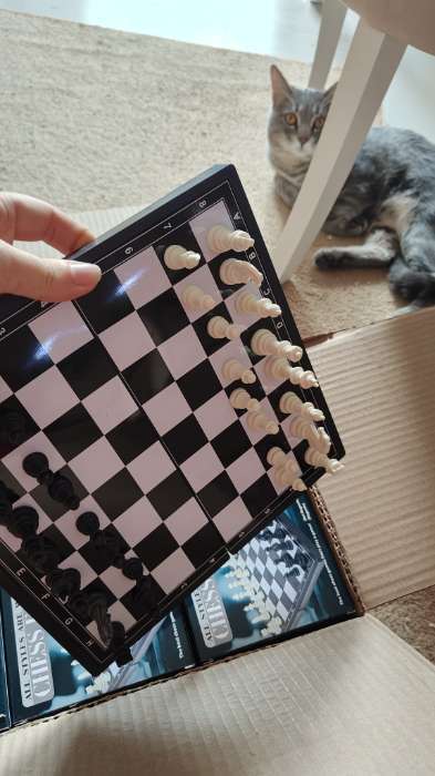 Фотография покупателя товара Магнитные шахматы «Классика», доска и фигуры из пластика, 24.5×24.5 см - Фото 1