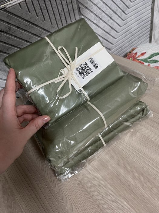 Фотография покупателя товара Простыня на резинке 1.5-спальная SL Home «Олива», 160×200+30 см, оливковая, сатин - Фото 2