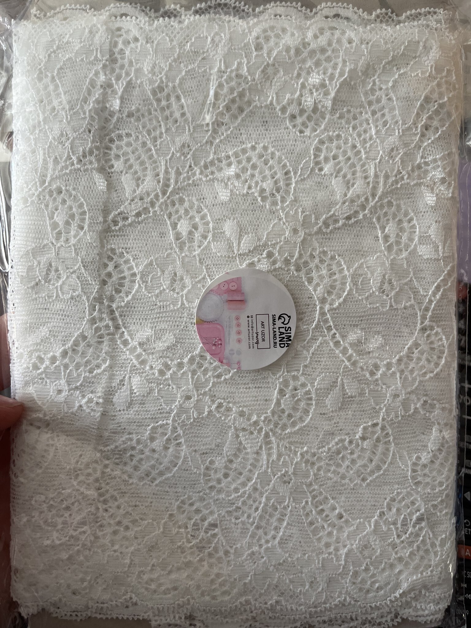 Фотография покупателя товара Кружевная эластичная ткань, 180 мм, 2.7±0.5 м, чёрная - Фото 1