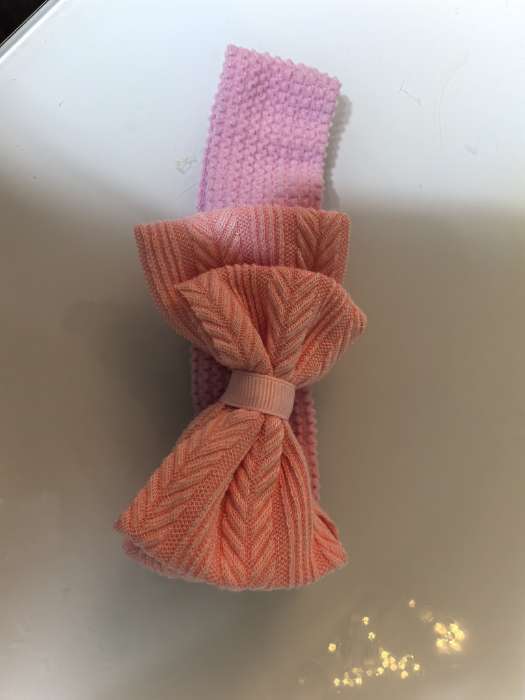 Фотография покупателя товара Повязка для волос «Выбражулька», бант узор, 16×3 см, розовая - Фото 2