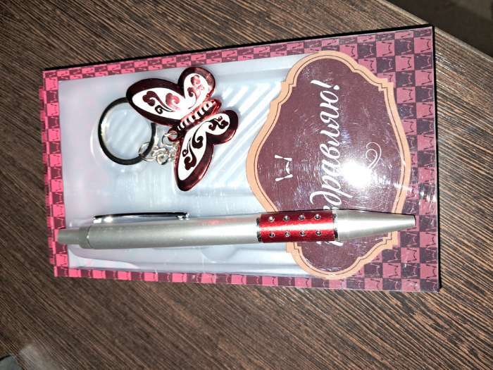 Фотография покупателя товара Набор подарочный, 2 предмета: ручка, брелок-бабочка, МИКС - Фото 3