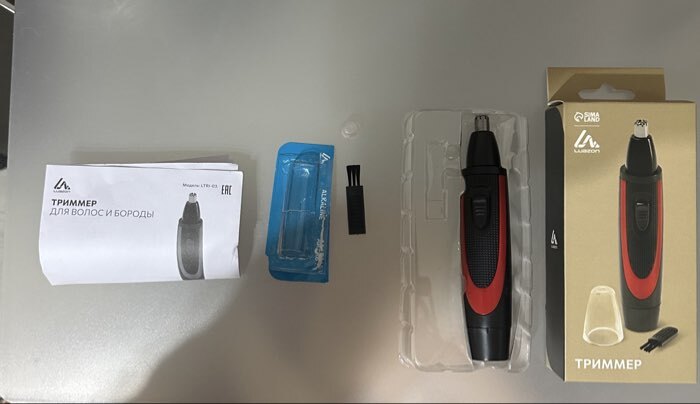 Фотография покупателя товара Триммер для волос Luazon LTRI-03, для носа и ушей, от батареек 1хАА, чёрный - Фото 1