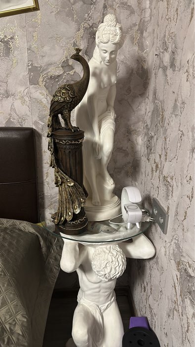 Фотография покупателя товара Колонна декоративная «Жар-птица», под чёрное золото, 67×16×17 см - Фото 7