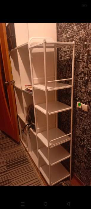 Фотография покупателя товара Стеллаж напольный шестиярусный, 29×29×158.5 см, белый - Фото 1