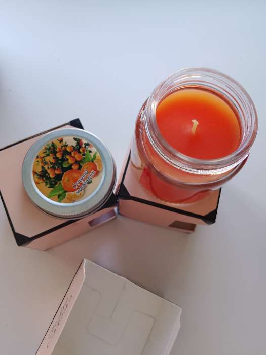 Фотография покупателя товара Ароматическая свеча в банке, 6.3 см, 100 мл, тропические фрукты - Фото 2