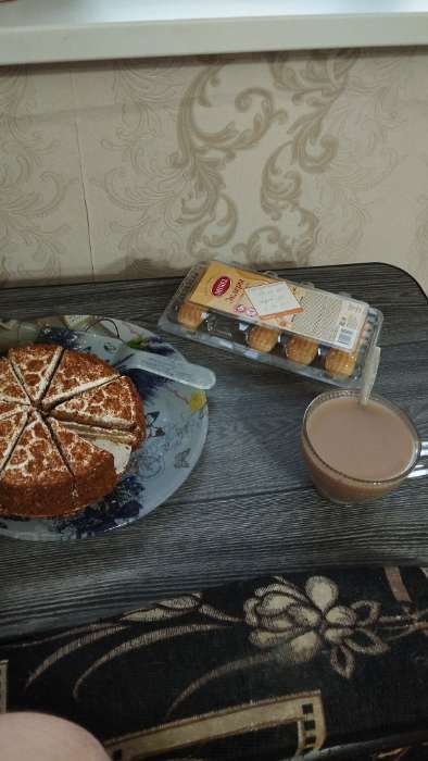 Фотография покупателя товара Тортовница Доляна «Лаванда», d=30 см, с лопаткой 26.5×7 см, стекло, фиолетовая - Фото 1