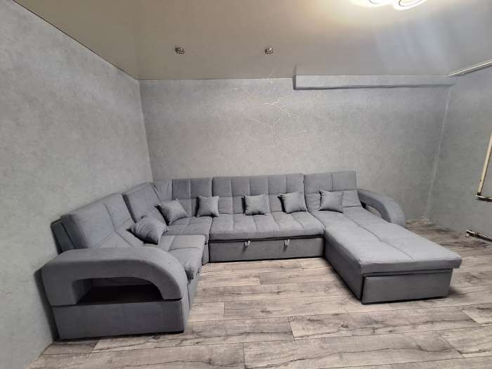 Фотография покупателя товара П-образный диван «Майами 4», механизм венеция, универсальный, велюр, цвет галакси лайт 023 - Фото 2