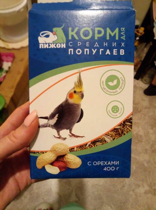 Фотография покупателя товара Корм "Пижон" для средних попугаев, с орехами, 400 г - Фото 6
