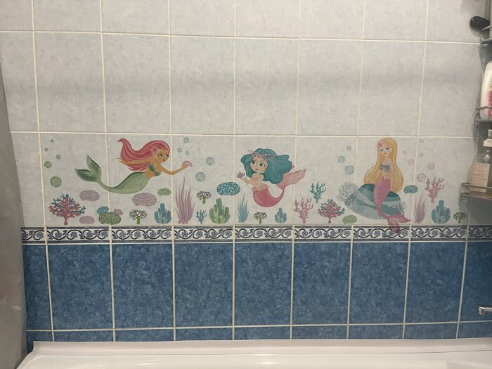Фотография покупателя товара Ростомер детский «Русалочки», наклейка интерьерная, декор на стену, панно, 50×70 см - Фото 3