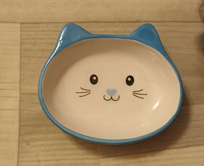 Фотография покупателя товара Миска керамическая «Кошачья мордочка» 200 мл - 14×12×3.5 см, розовая/белая - Фото 1