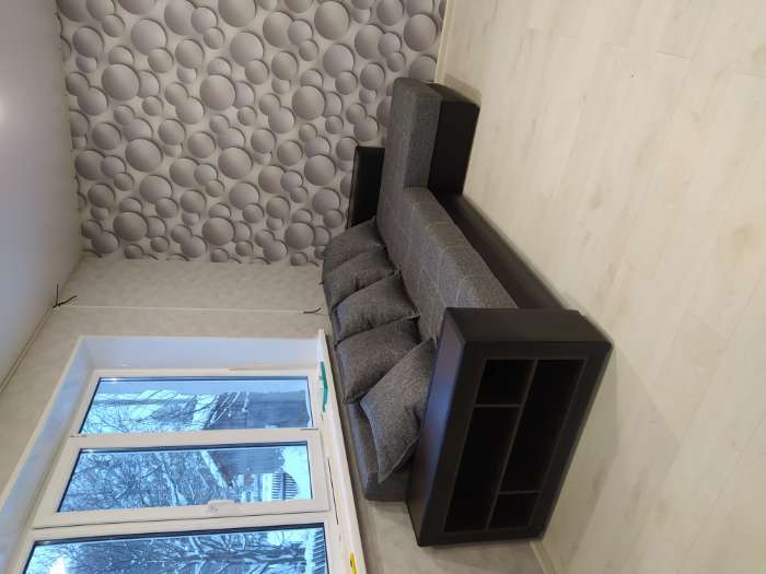 Фотография покупателя товара Угловой диван «Дубай», правый, механизм еврокнижка, рогожка / экокожа, цвет серый / белый - Фото 9