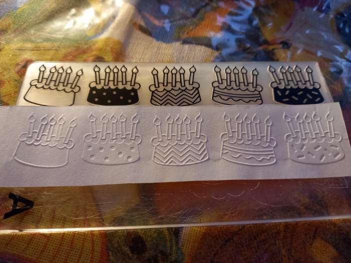 Фотография покупателя товара Трафарет для эмбосирования пластик "Праздничные торты" 3х15 см - Фото 1