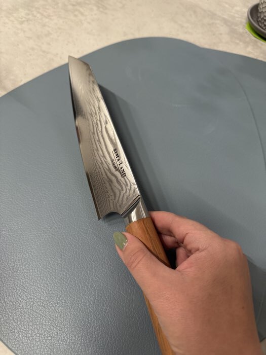 Фотография покупателя товара Нож кухонный SL Home «Оливия», шеф, лезвие 16 см, дамасская сталь, коричневый - Фото 1