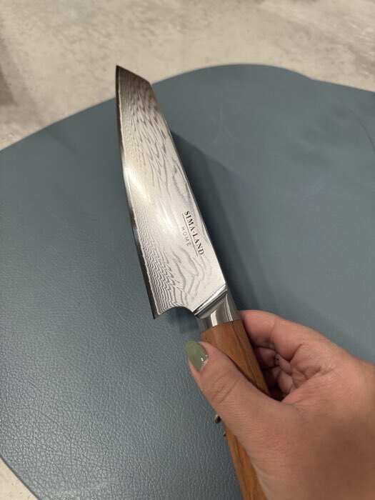 Фотография покупателя товара Нож кухонный SL Home «Оливия», шеф, лезвие 16 см, дамасская сталь, коричневый - Фото 2