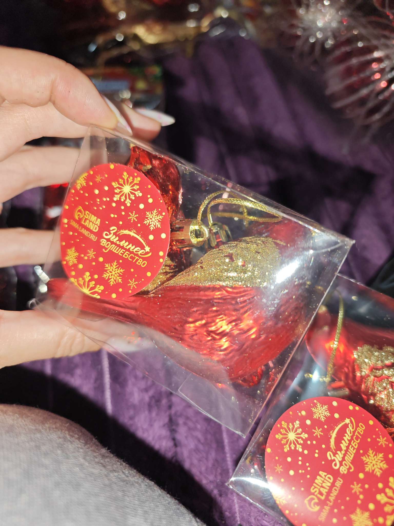 Фотография покупателя товара Ёлочные игрушки 2 шт. «Зимнее волшебство. Пташка» пластик, 7×10 см, золото - Фото 13