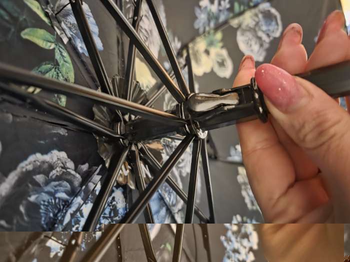 Фотография покупателя товара Зонт механический, рисунок внутри, эпонж, 4 сложения, 8 спиц, R=48/55 см, d=96 см, МИКС - Фото 5