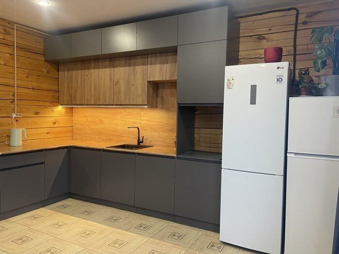 Фотография покупателя товара Кухонный гарнитур в потолок «Виктория», 3000 мм, цвет графит - Фото 39