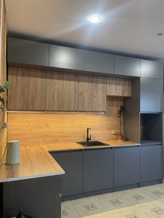 Фотография покупателя товара Кухонный гарнитур в потолок «Виктория», 3000 мм, цвет графит - Фото 38