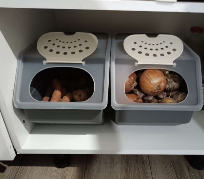 Фотография покупателя товара Контейнер для овощей, 7.6 л, 32.3×22×14.8 см, цвет серый - Фото 1