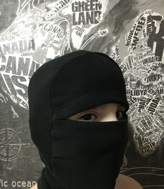 Фотография покупателя товара Шлем — маска «Ниндзя», цвет хаки - Фото 1