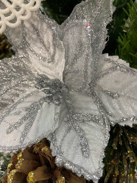 Фотография покупателя товара Декор "Зимний цветок" 15,5х12 см, бирюза - Фото 3