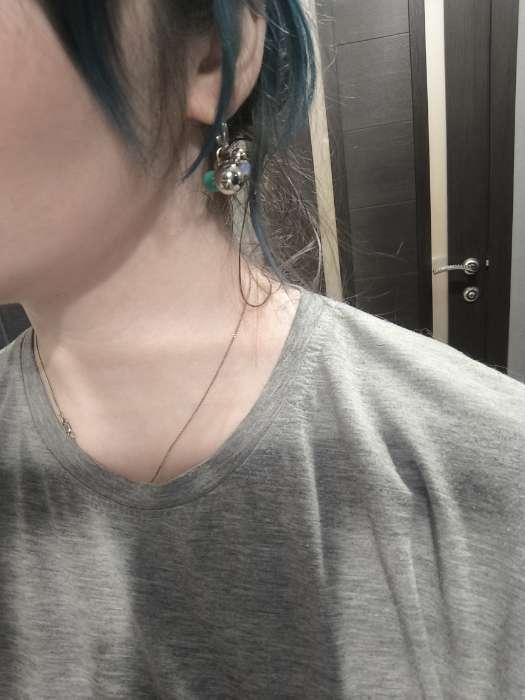 Фотография покупателя товара Серьги со съёмным элементом «Трансформер» горсть, цветные в серебре - Фото 1