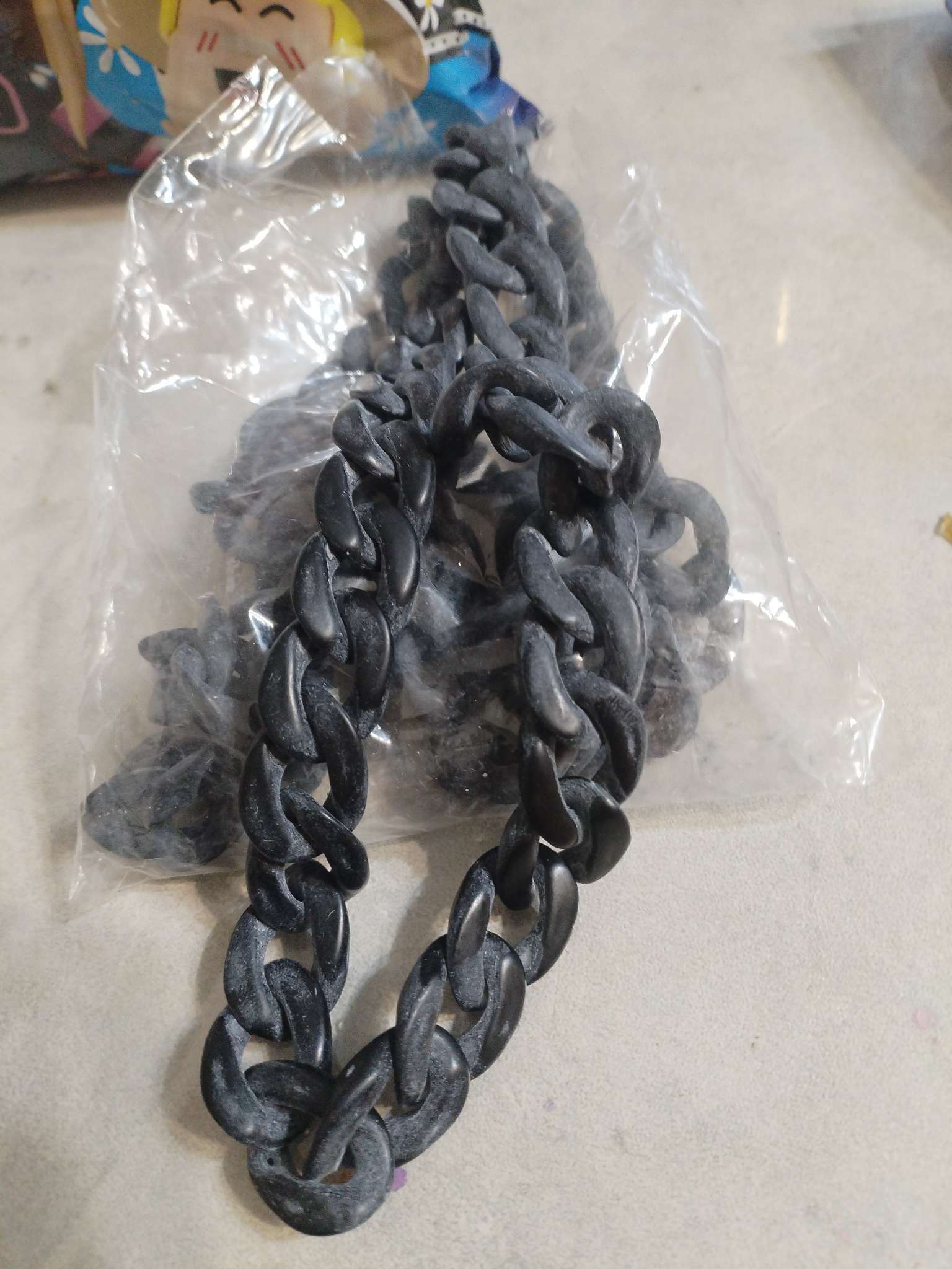 Фотография покупателя товара Цепочка для сумки, пластиковая, матовая, 23×17 мм, 120 см, чёрная - Фото 9