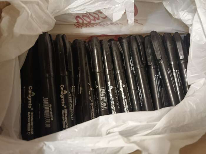 Фотография покупателя товара Маркер перманентный, 4.0 мм, чёрный - Фото 6