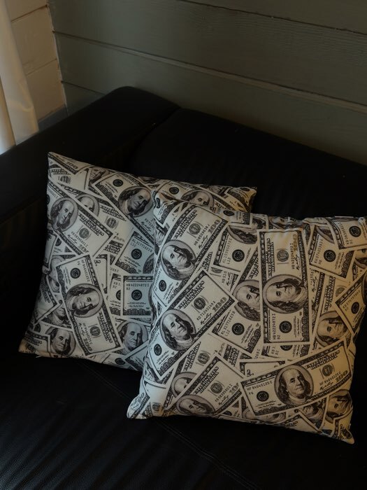 Фотография покупателя товара Подушка декоративная «Этель» Dollars, 40×40 см, велюр - Фото 1