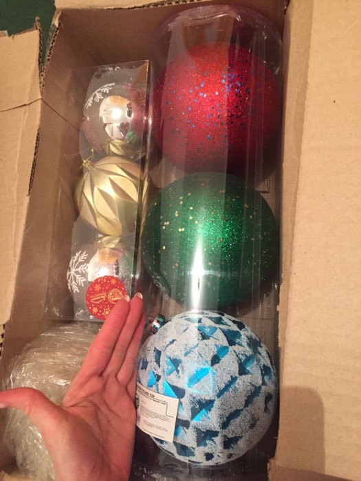 Фотография покупателя товара Ёлочные игрушки «Мартин», шары новогодние, d=15 см, набор 3 шт., МИКС - Фото 1