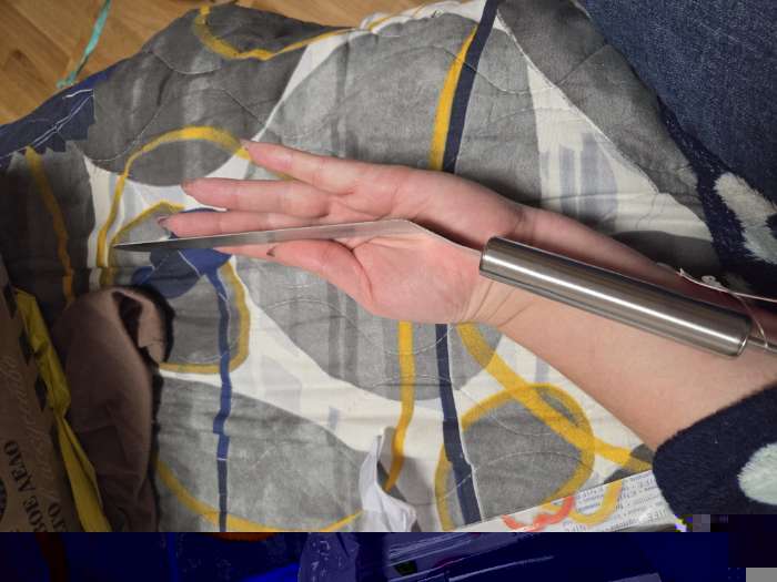 Фотография покупателя товара Кондитерская лопатка - палетка изогнутая Доляна, 26.5×3 см, рабочая часть 14.5 см, серебристая - Фото 2