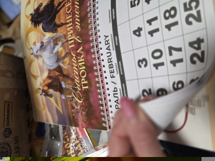 Фотография покупателя товара Календарь квартальный 2026 «Конь с цветами» - Фото 4