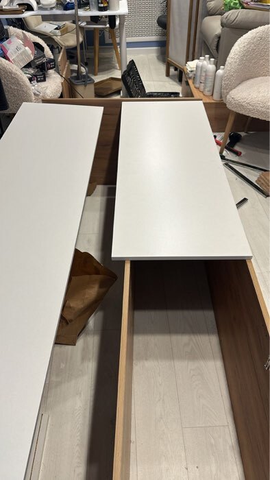 Фотография покупателя товара Шкаф прямой двухстворчатый для одежды «Лора», 1 ящик, 900×570×2200 мм, цвет крафт золотой/белый - Фото 15