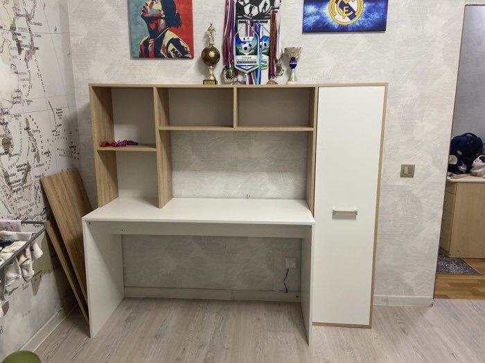 Фотография покупателя товара Стол угловой для школьника, 1730×1105×1520 мм, цвет дуб сонома/белый - Фото 3