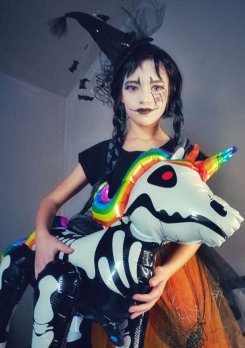 Фотография покупателя товара Воздушный шар фольгированный 25" «Единорог-скелет», фигура, под воздух - Фото 4