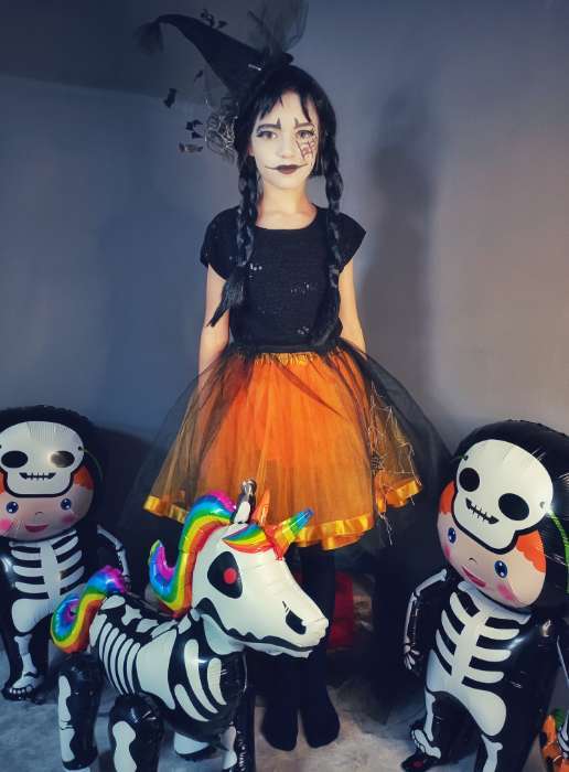 Фотография покупателя товара Карнавальный набор «Готическая девчонка», р. XXS: парик, юбка, галстук - Фото 2