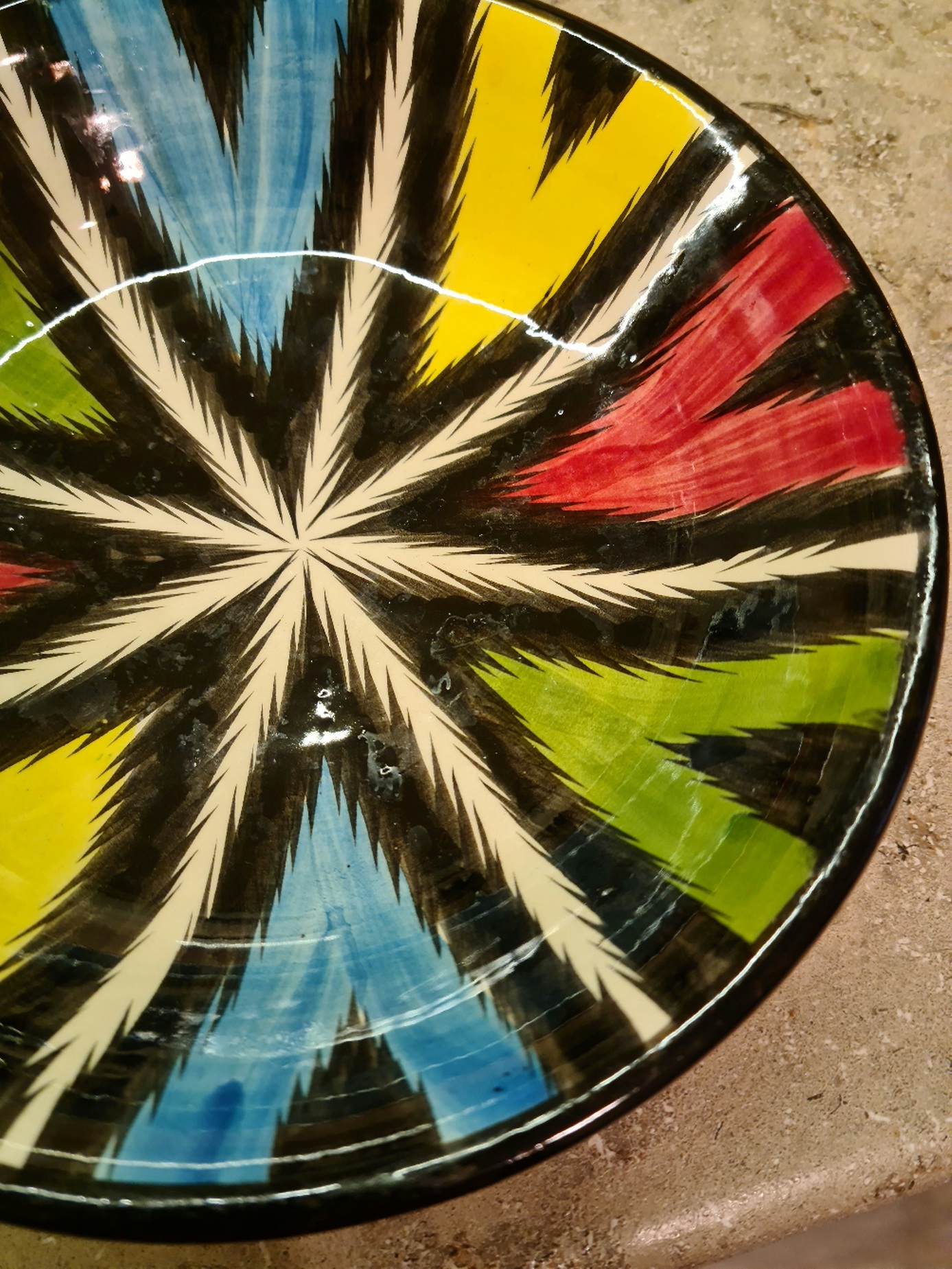 Фотография покупателя товара Тарелка Риштанская Керамика "Атлас", разноцветная, глубокая, 20 см - Фото 2