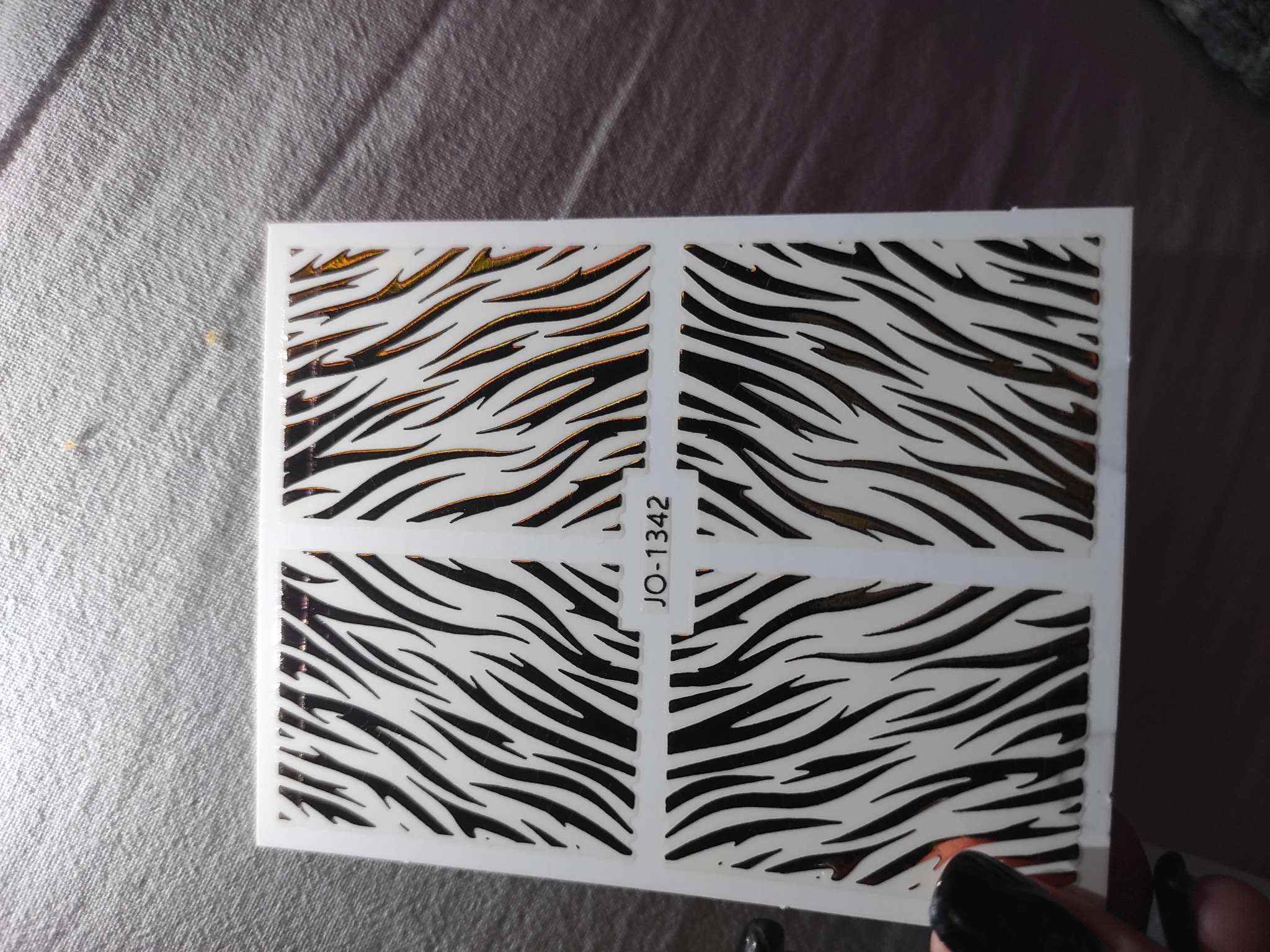 Фотография покупателя товара Наклейки для ногтей «Тигр», фольгированные, цвет розовое золото - Фото 1