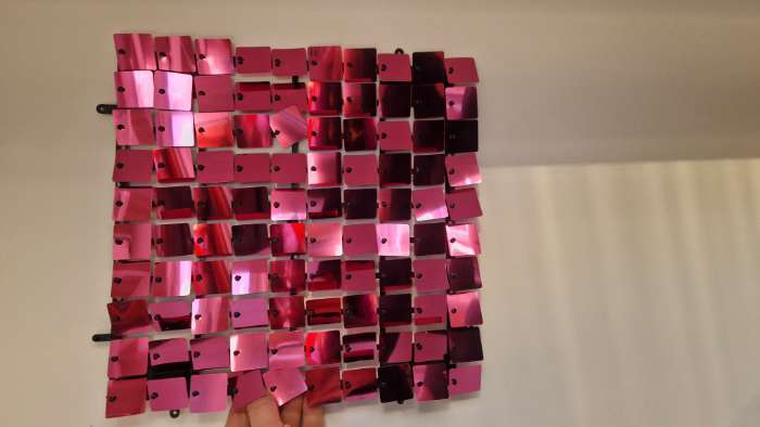 Фотография покупателя товара Панель с пайетками для фотозоны, квадратные, 30×30 см, фиолетовая - Фото 17