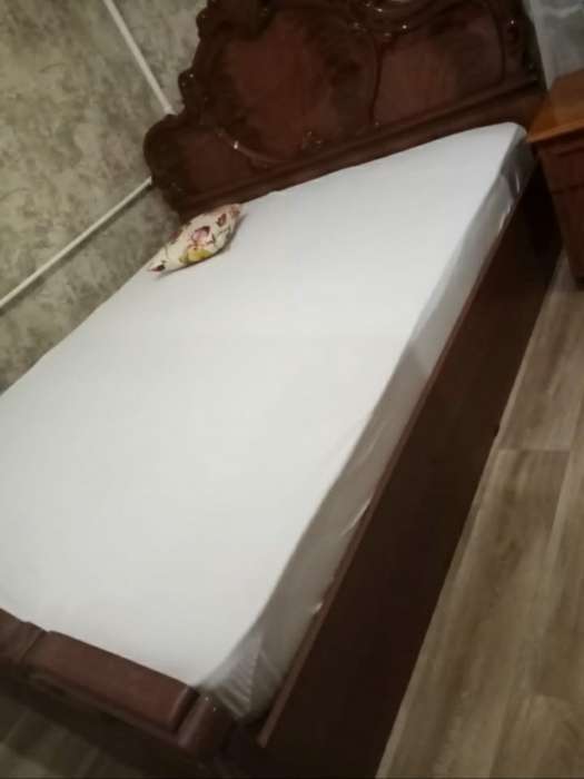 Фотография покупателя товара Непромокаемый наматрасник, размер 120х200x25 см, ткань caress белая - Фото 2