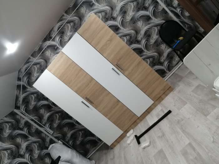 Фотография покупателя товара Шкаф прямой четырёхстворчатый «Леси», 1600×466×1900 мм, цвет дуб сонома/белый - Фото 1